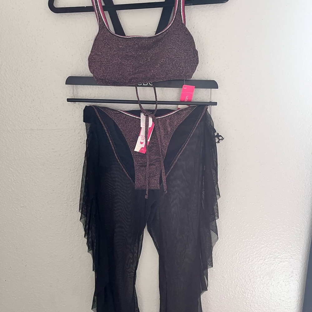 Chic Pink and Black swim suit